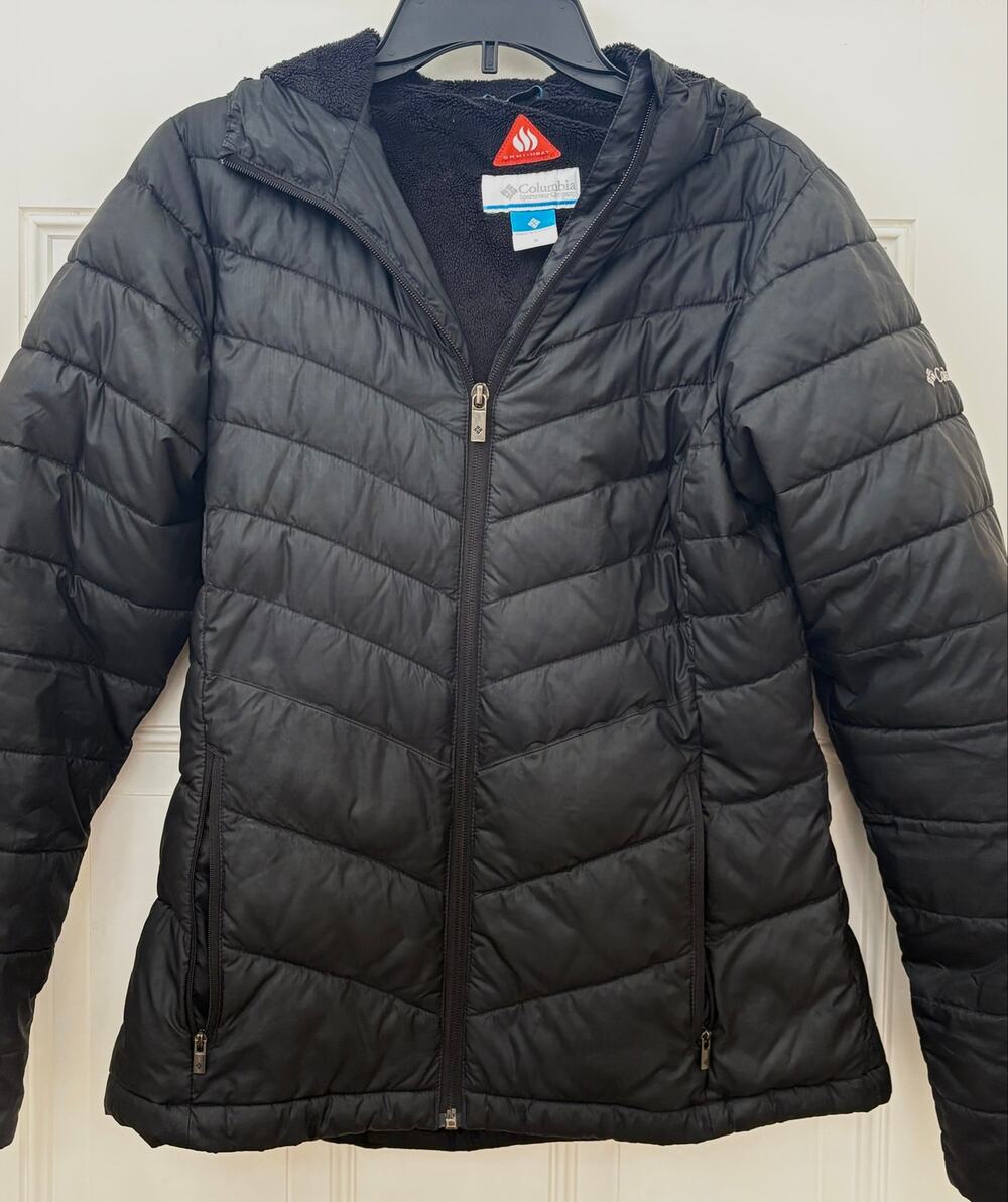 Columbia Omni Heat Insulated Thermal/Fleece Puffer Hood Jacket Womens Small EUC